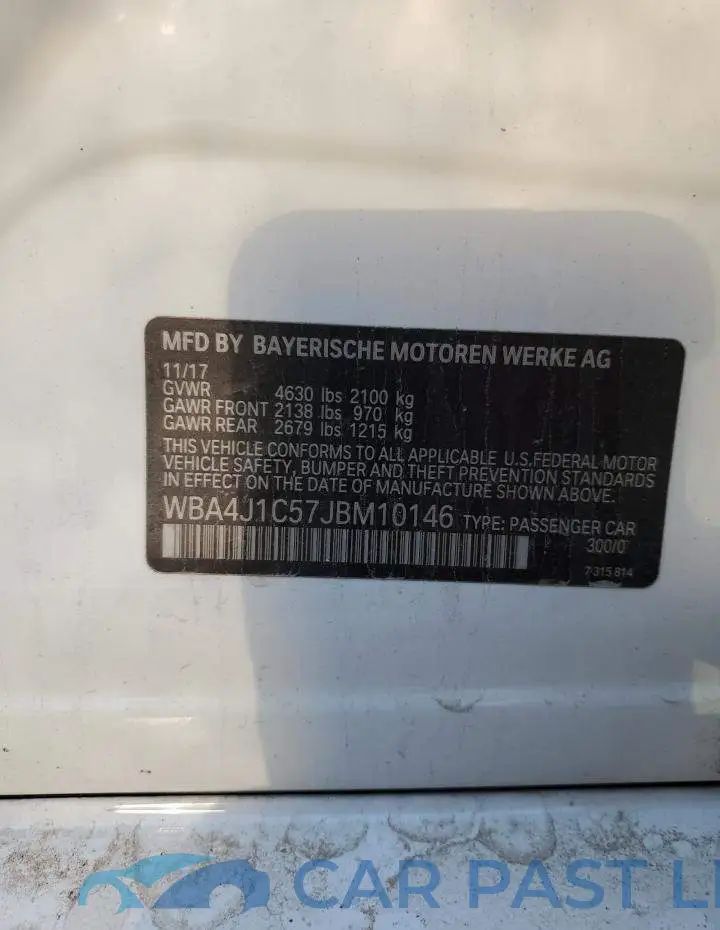 WBA4J1C57JBM10146# 12