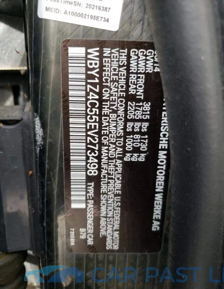 WBY1Z4C55EV273498# 12