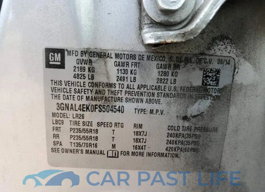 3GNAL4EK0FS504540# 13