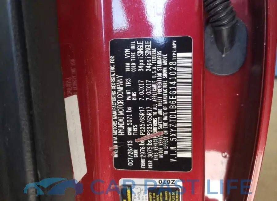 5XYZTDLB6EG141028# 14