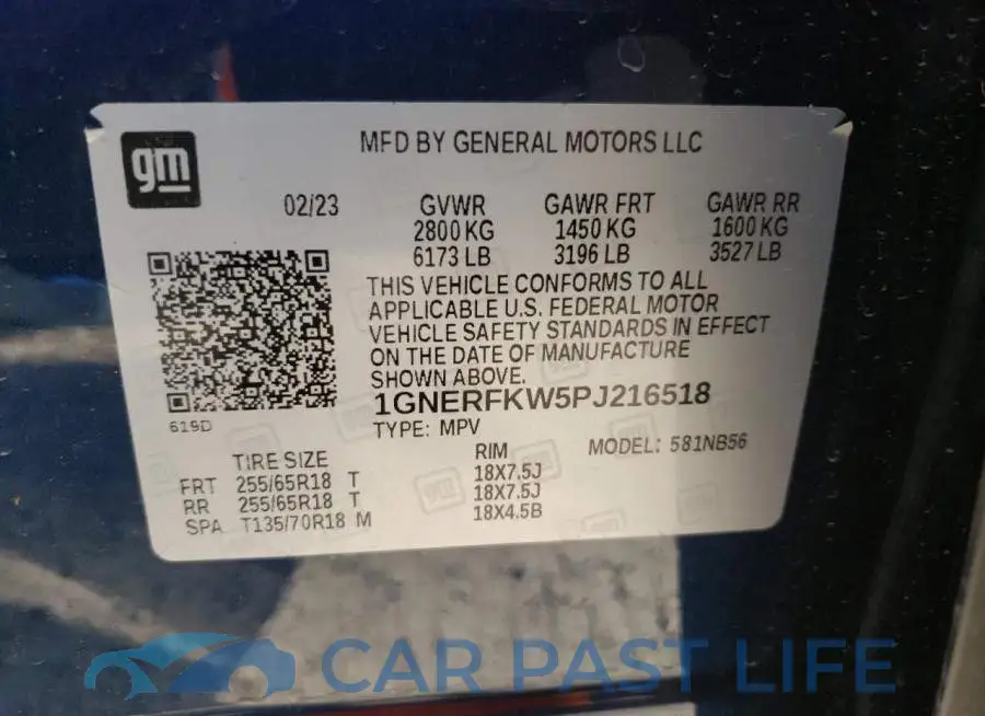 1GNERFKW5PJ216518# 13