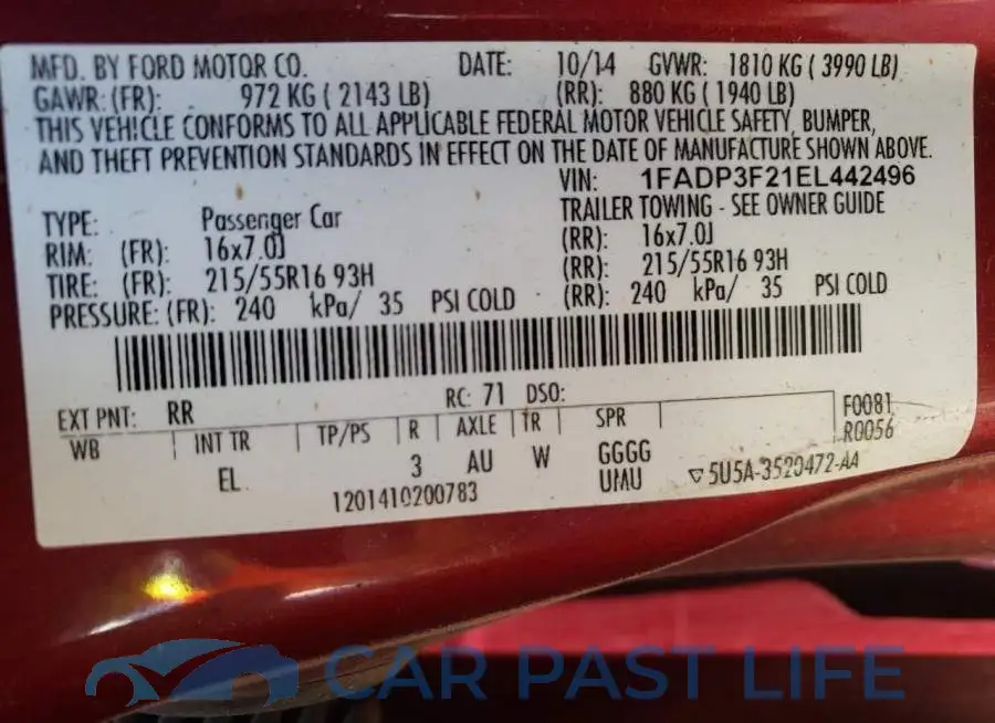 1FADP3F21EL442496# 12