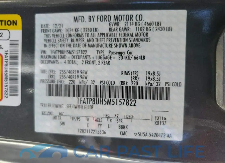 1FATP8UH5M5157822# 12