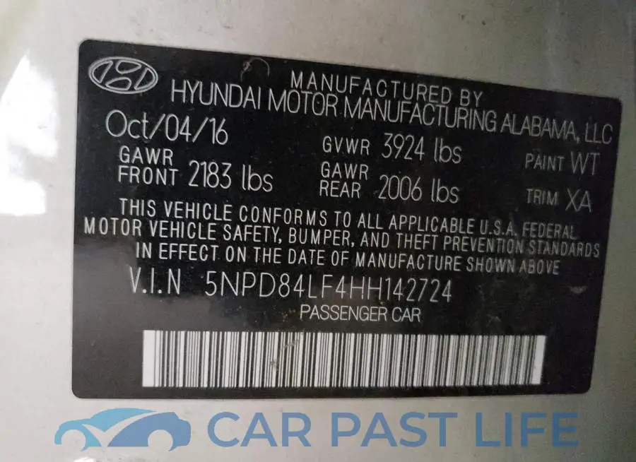 5NPD84LF4HH142724# 12