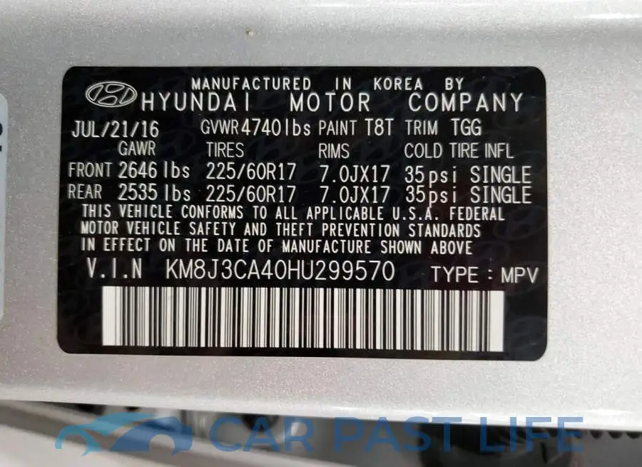 KM8J3CA40HU299570# 13