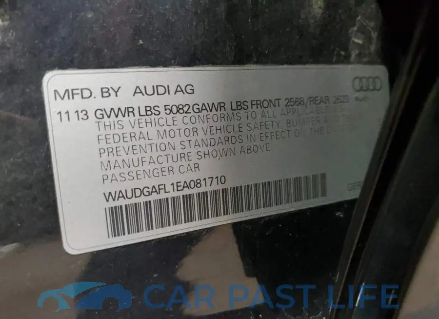 WAUDGAFL1EA081710# 12