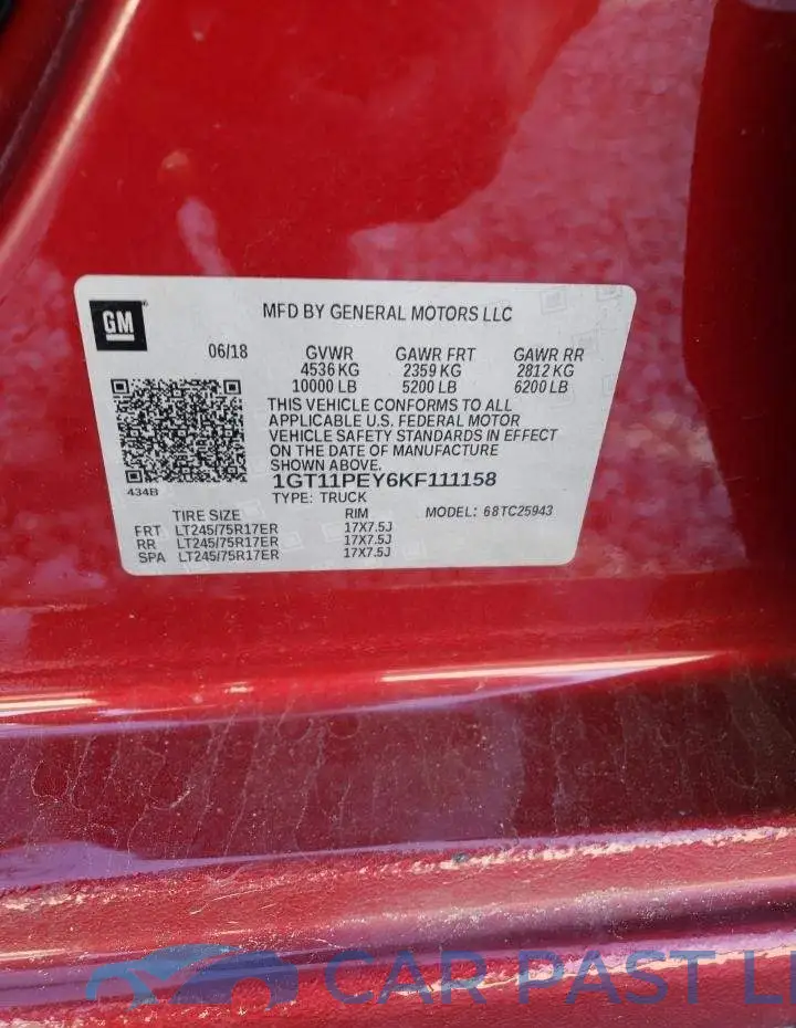 1GT11PEY6KF111158# 12