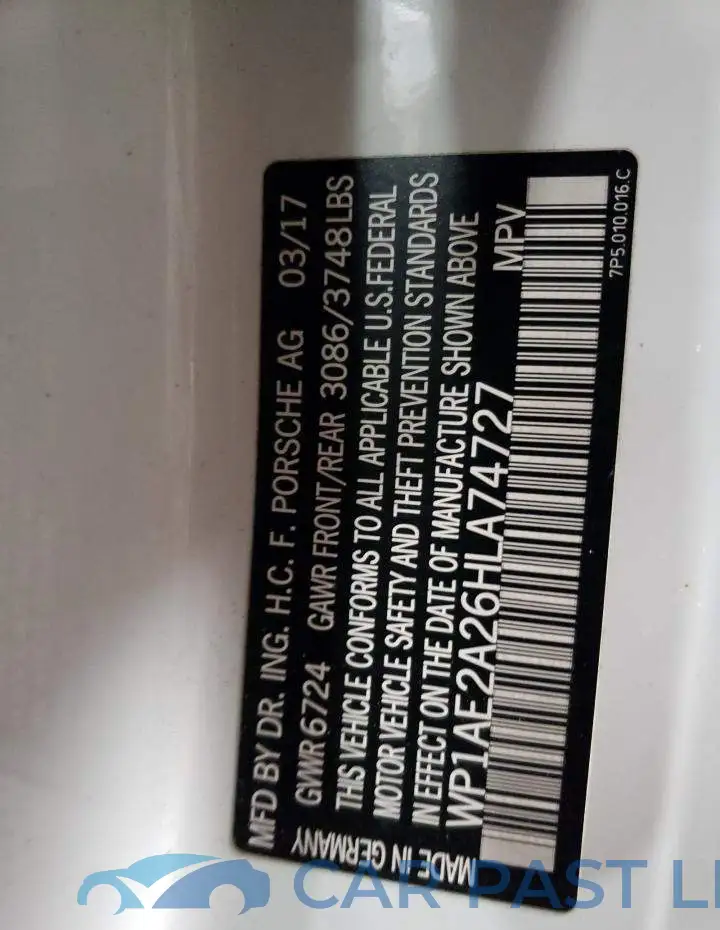 WP1AE2A26HLA74727# 12