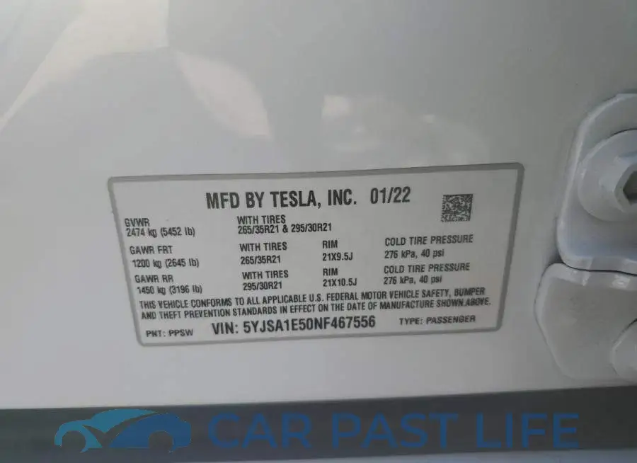 5YJSA1E50NF467556# 12