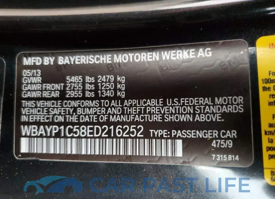 WBAYP1C58ED216252# 13