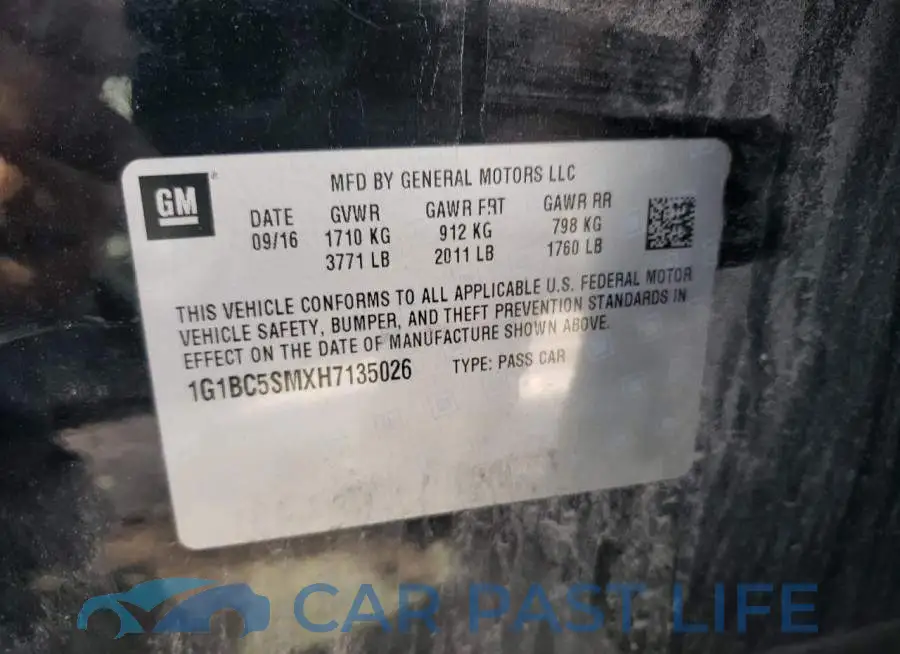 1G1BC5SMXH7135026# 13