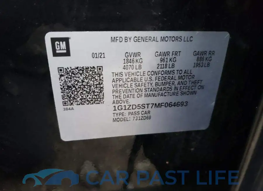 1G1ZD5ST7MF064693# 12