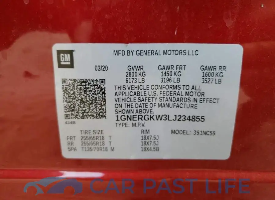 1GNERGKW3LJ234855# 12
