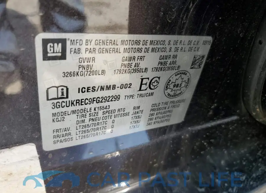 3GCUKREC9FG292299# 12