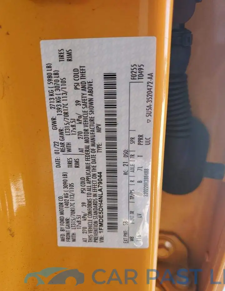 1FMDE5DH4NLA79044# 12