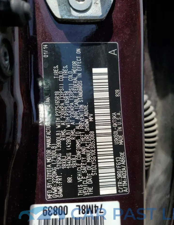 5TDZY5G10ES053068# 12