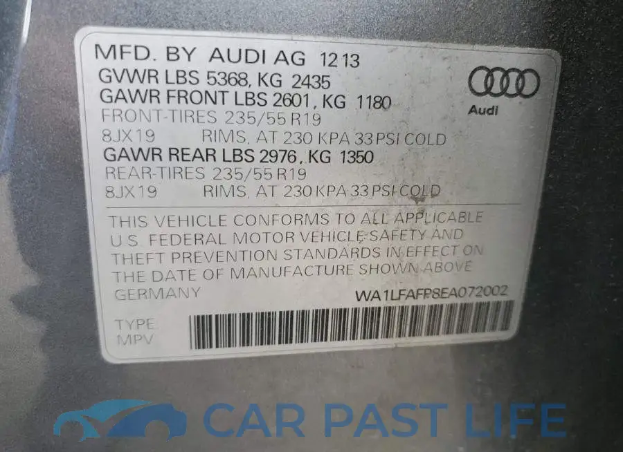 WA1LFAFP8EA072002# 13