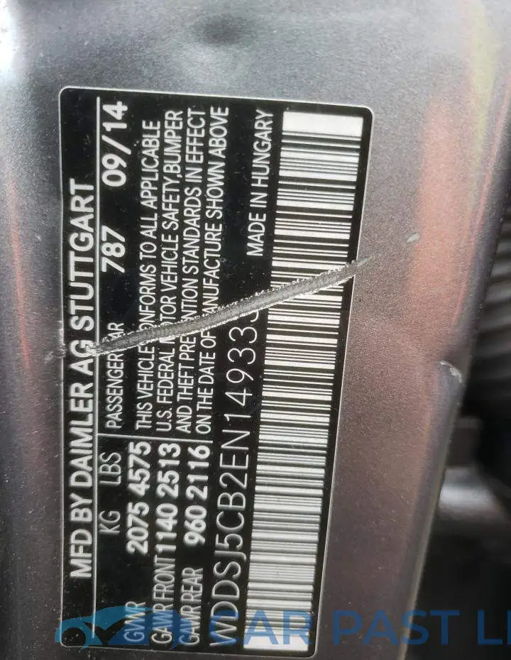 WDDSJ5CB2EN149333# 12