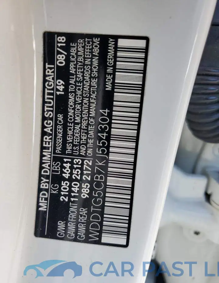 WDDTG5CB7KJ554304# 13