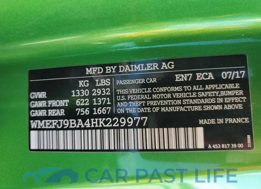 WMEFJ9BA4HK229977# 12