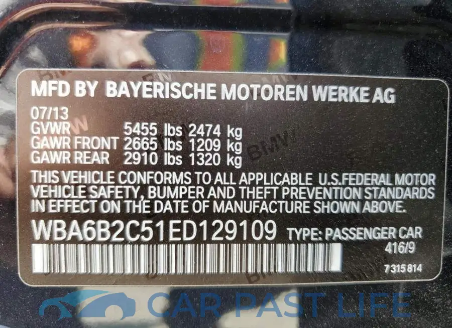 WBA6B2C51ED129109# 13