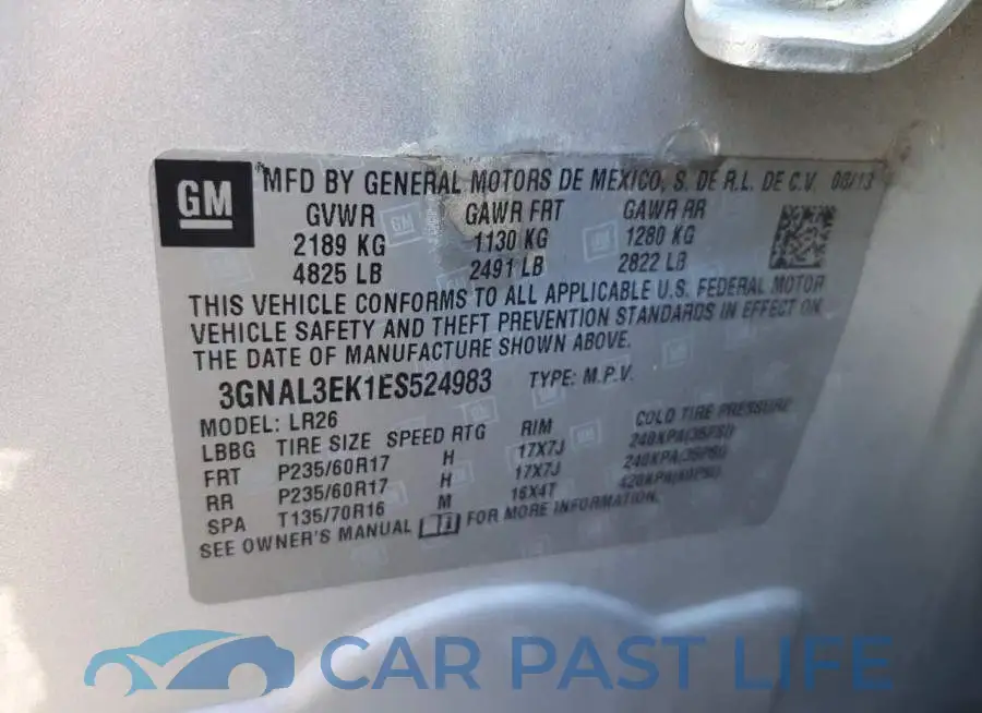 3GNAL3EK1ES524983# 13