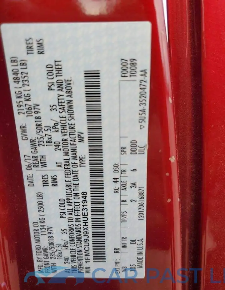1FMCU9J9XHUE31948# 13