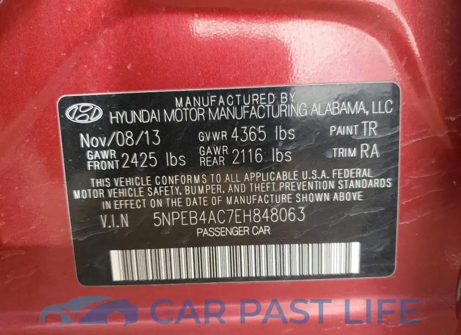 5NPEB4AC7EH848063# 12