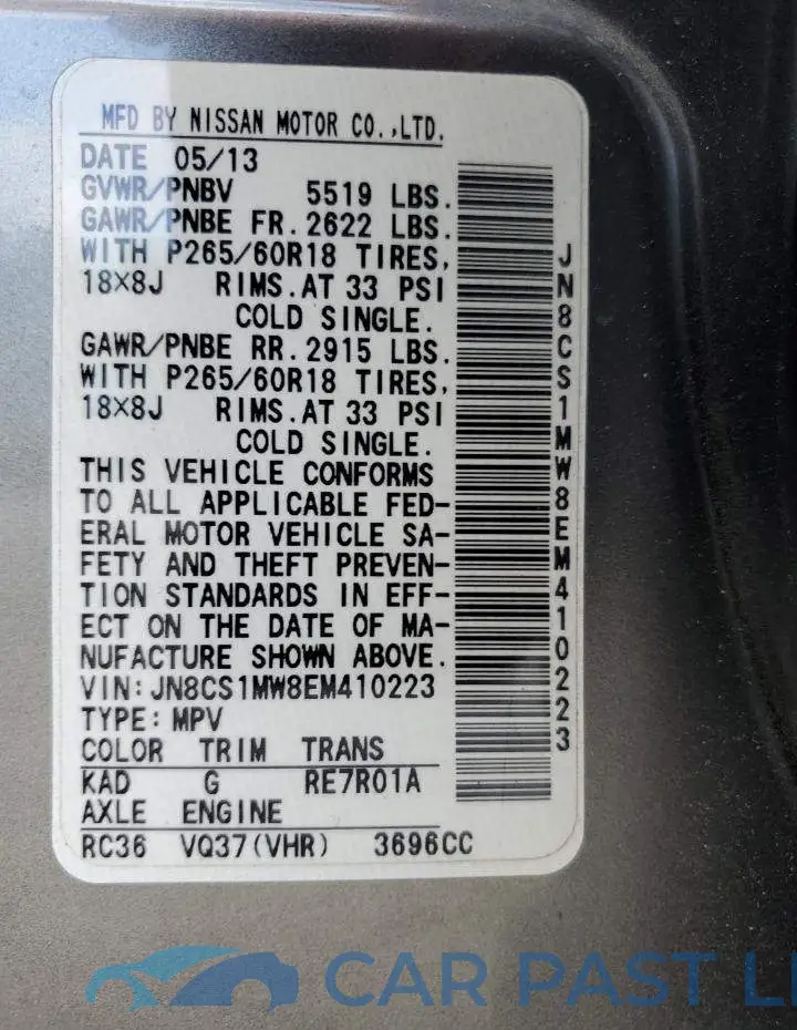 JN8CS1MW8EM410223# 13