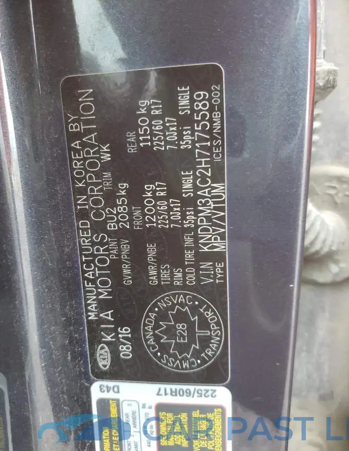 KNDPM3AC2H7175589# 12