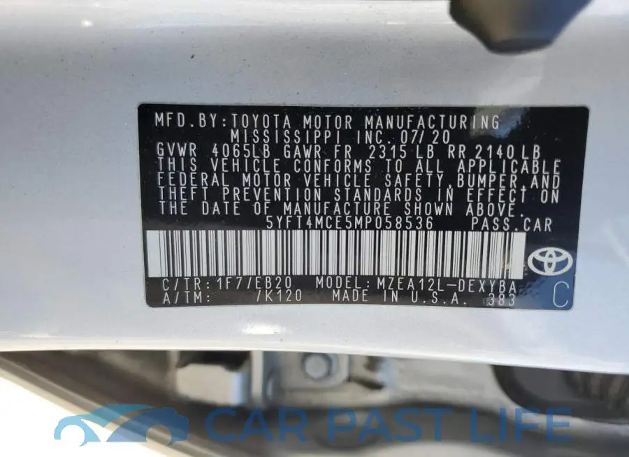 5YFT4MCE5MP058536# 12