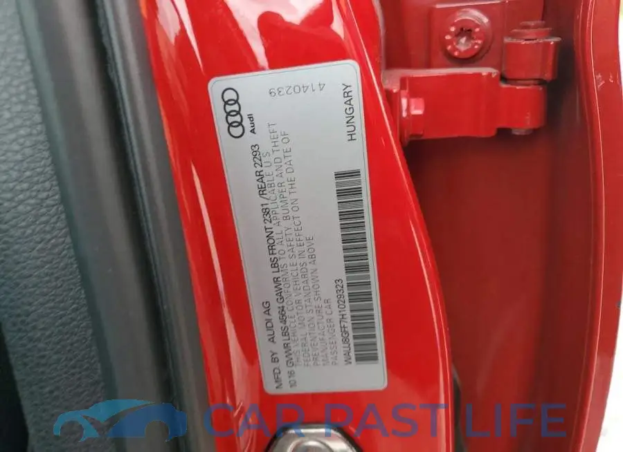 WAUJ8GFF7H1029323# 12
