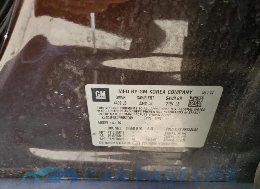 KL4CJFSB0FB050089# 12