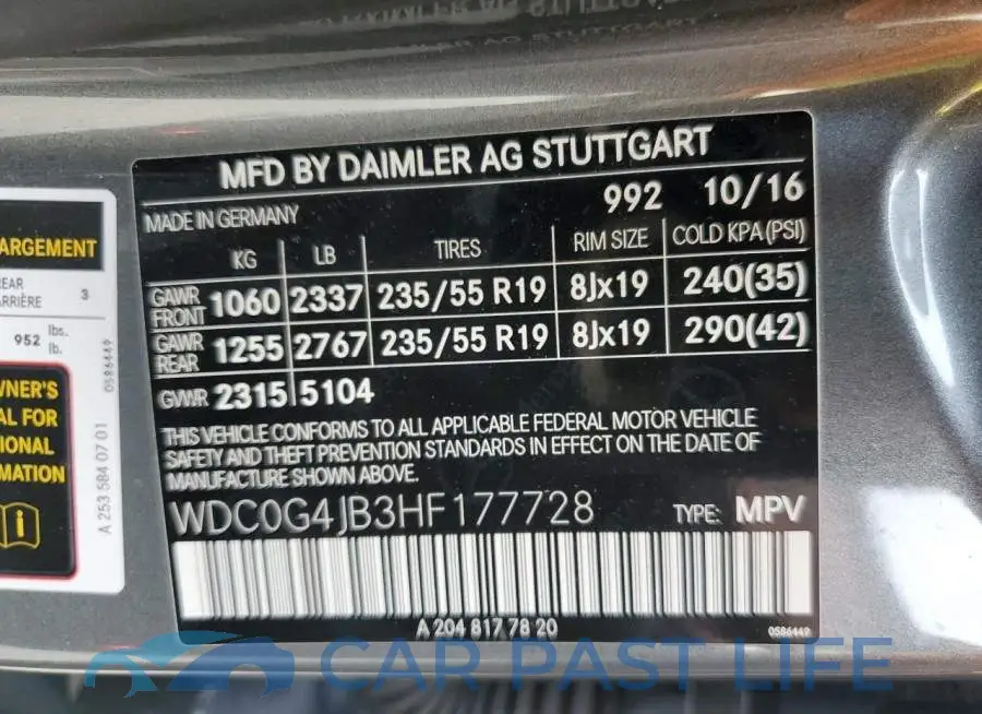 WDC0G4JB3HF177728# 12