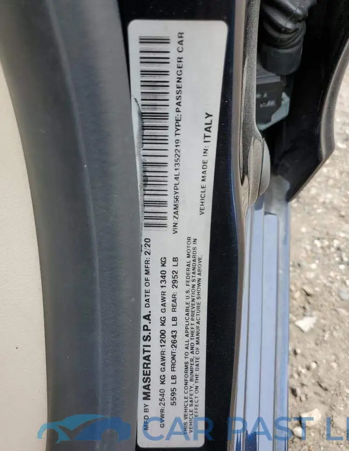 ZAM56YPL4L1352219# 12