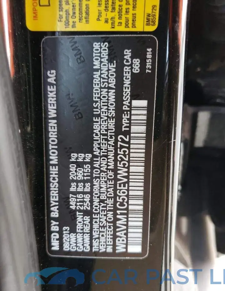 WBAVM1C56EVW52572# 12