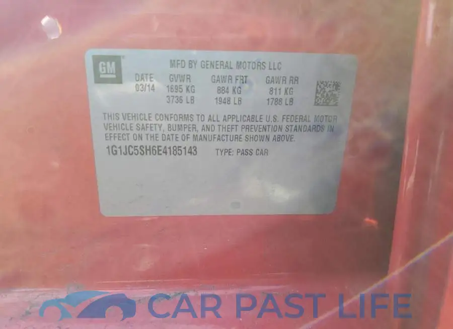 1G1JC5SH6E4185143# 12