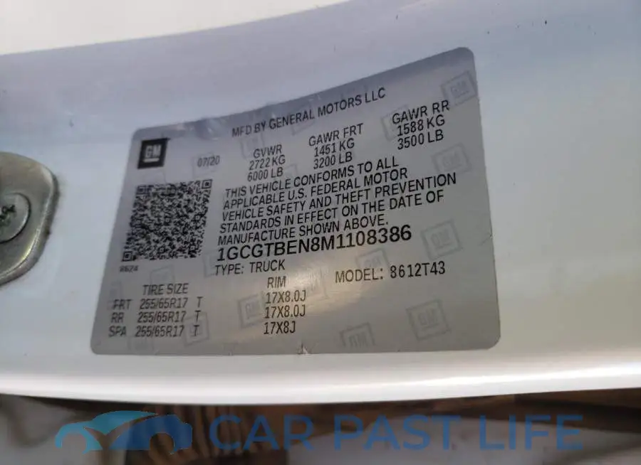 1GCGTBEN8M1108386# 12