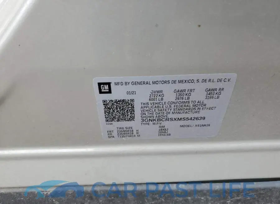 3GNKBCRSXMS542639# 12