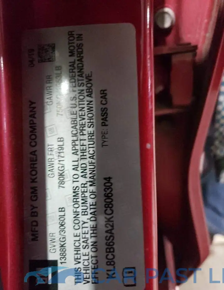KL8CB6SA2KC806304# 12