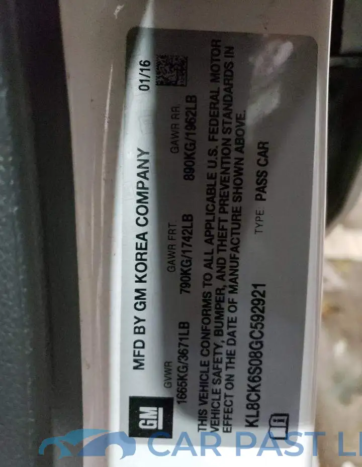 KL8CK6S08GC592921# 12