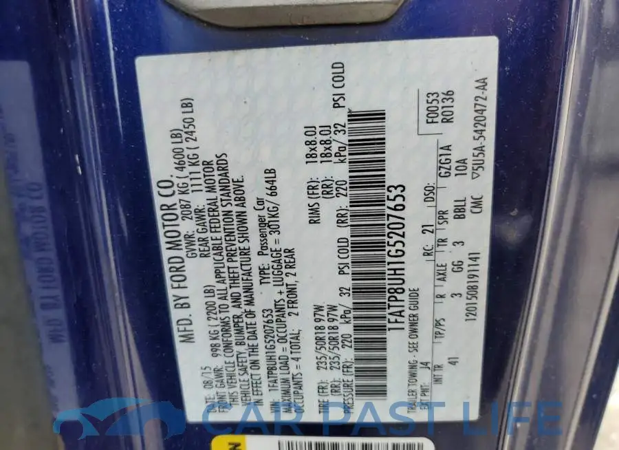 1FATP8UH1G5207653# 12