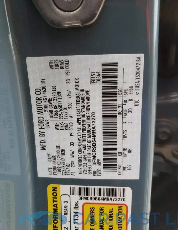 3FMCR9B64MRA73270# 13
