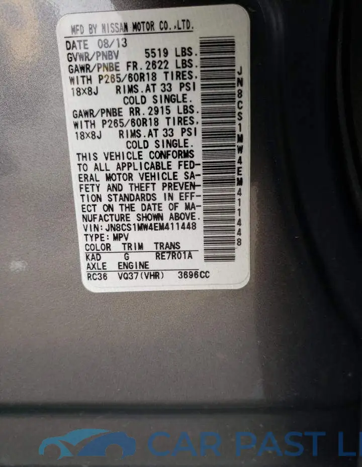 JN8CS1MW4EM411448# 14