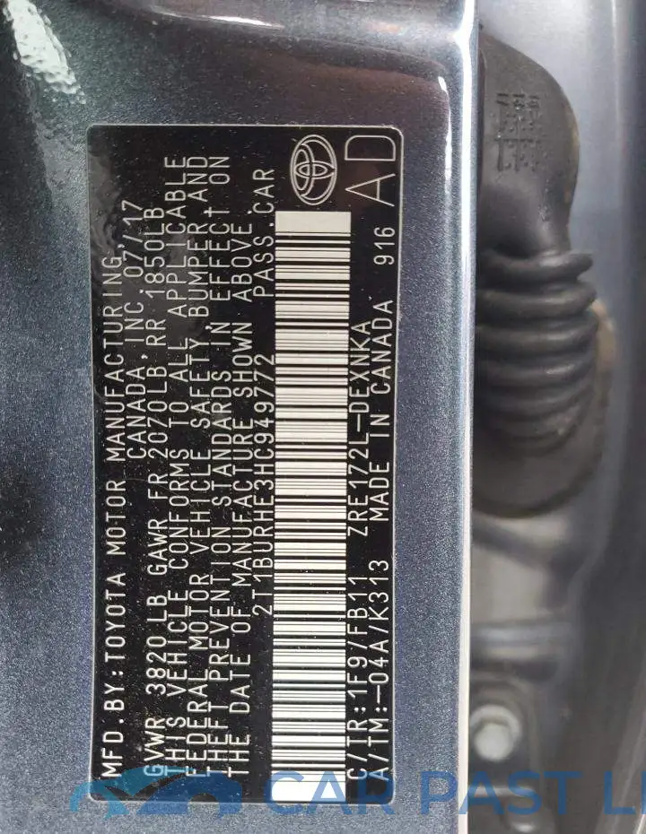 2T1BURHE3HC949772# 12