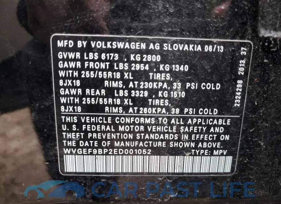WVGEF9BP2ED001052# 13
