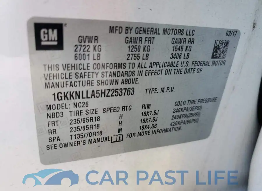 1GKKNLLA5HZ253763# 13