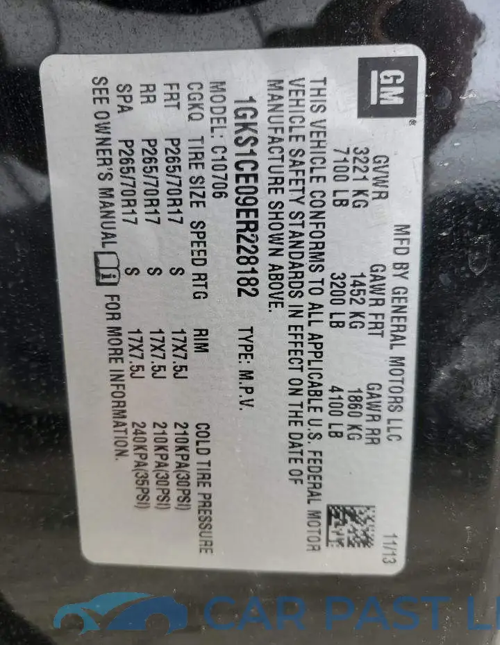 1GKS1CE09ER228182# 13