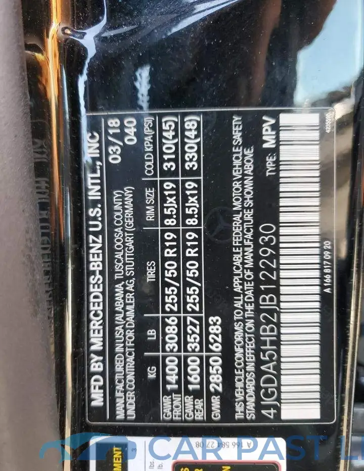 4JGDA5HB2JB122930# 13