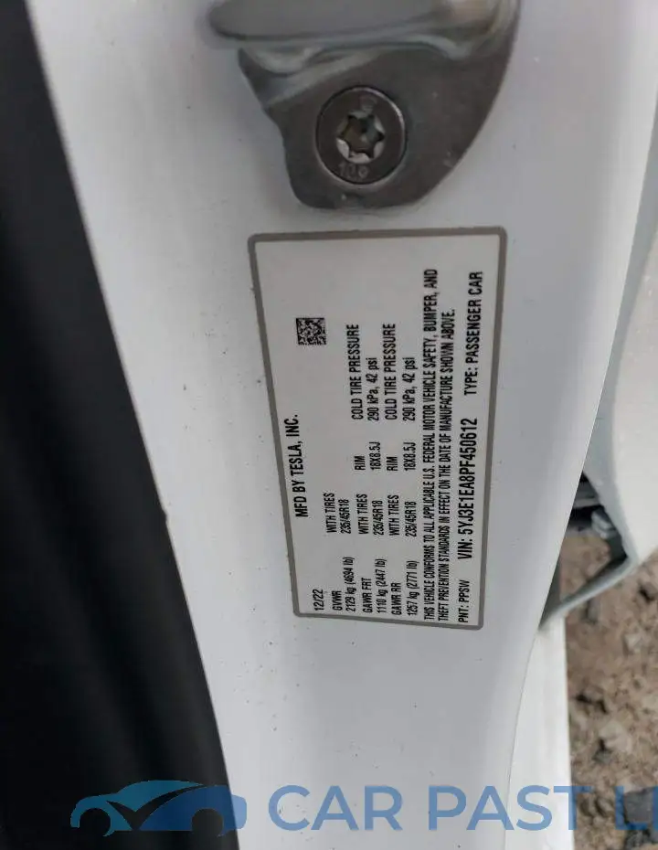 5YJ3E1EA8PF450612# 12